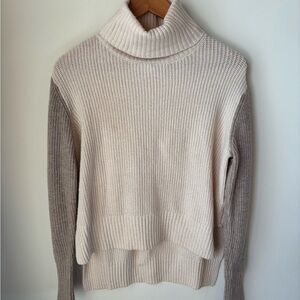 Lulu's Cream and Gray Turtleneck Sweater